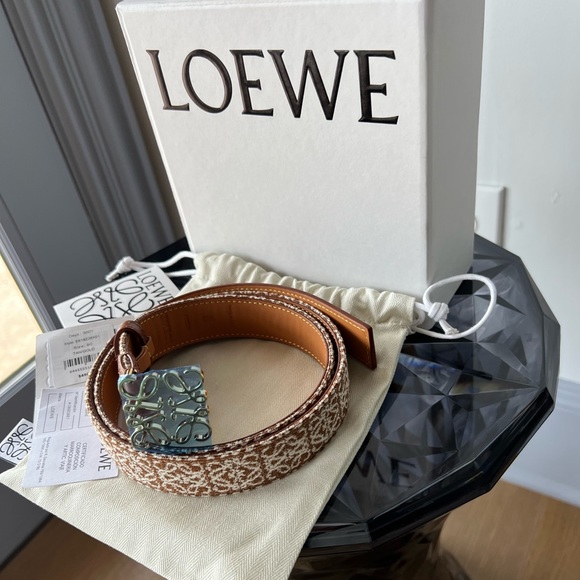 SOLD LOEWE Anagram Web Leather Buckle Belt - Picture 7 of 13